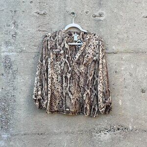 snakeskin y2k button down